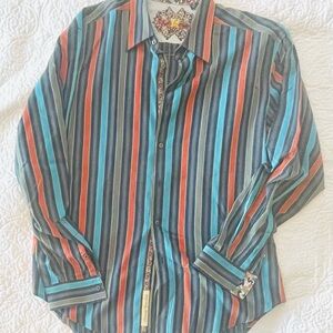 Robert Graham Striped Multicolor Men's Shirt